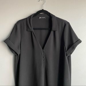 ✨ZARA Button Up Short Sleeve Dress✨